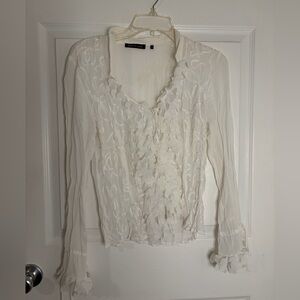 Violet & Claire Sheer White Blouse